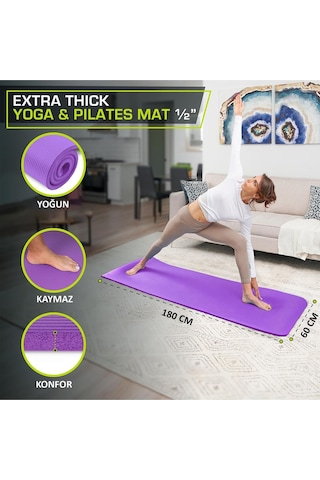 10 Mm Kalınlıkla Konforlu Pilates Minderi Ve Taşıma Çantası - 180x60 Cm Egzersiz Için Ideal Altın