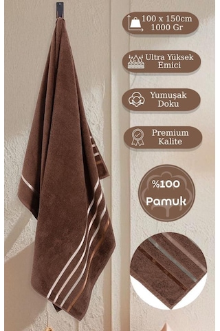 Banyo Havlusu Tekli Pamuk Bale Kahve