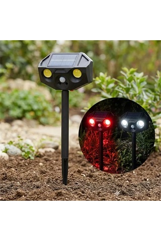 Sh Powermaster Pm-29074 Beyaz Ve Kırmızı Renkli Hareket Sensörlü Solar Bahçe Aydınlatması Najmaddin