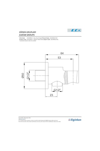 Eca Duş Çıkış Dirseği 102199523 Krom