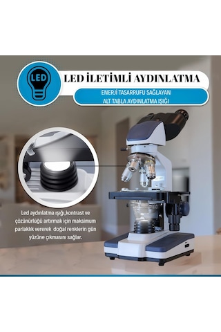 Triline 2500x Binoküler 5mp Usb Kamera Bilgisayar Destekli Bileşik Biyolojik Dijital Mikroskop