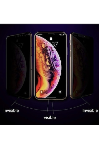 Apple Uyumlu iPhone Xs X Privacy Kavisli Hayalet Gizlilik Filitreli Full Ekran Koruyucu