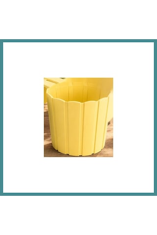 Trendexa 3d Baskı Askılı Balkon Saksısı Dikey Çizgili Dekoratif Çiçek Ve Aromatik Bitki Saksısı - Sarı Mac