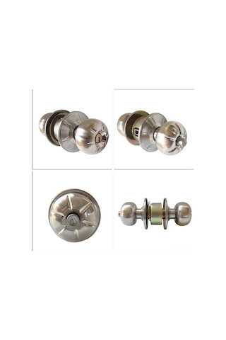 Besthome1 Paslanmaz Çelik Yuvarlak Topuzlu Kilit Seti - 3 Anahtarlı, Gizlilik İçin Yatak Odası, Banyo Kapılarına Uygun Diğer Diğer