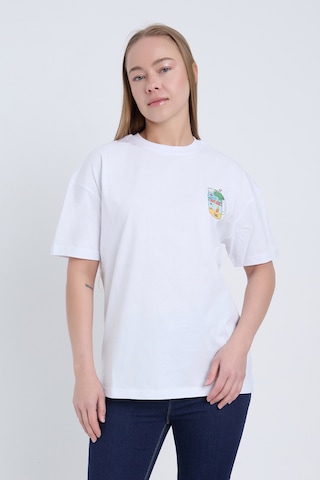 Velvoria Unisex Oversize Beyaz Summer T-shirt
