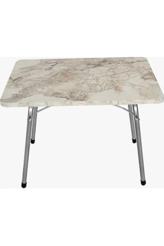 Katlanır Masa Balkon Bahçe Kamp Masası Piknik Masası 45 x 60 CM - Beyaz Krem