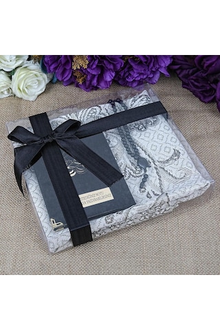 Hediyelik Kadife Kaplı Yasin Kitabı, Seccade, Kokulu Tesbih, Asetat Kutulu 26 23 Paket Siyah