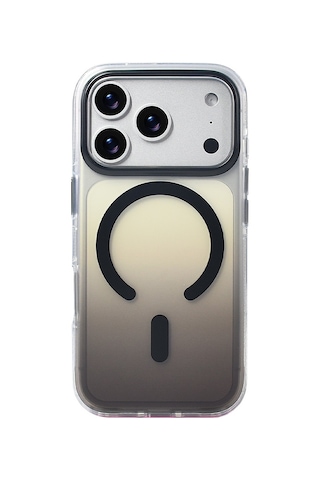 Apple Uyumlu iPhone 17 Pro Kılıf M-safe Şarj Özellikli Transparan Renk Geçişli Zore Toros Kapak Rose Gold