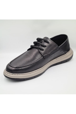Greyder 64695 Siyah Hakiki Deri Erkek Casual Comfort Ayakkabı Siyah