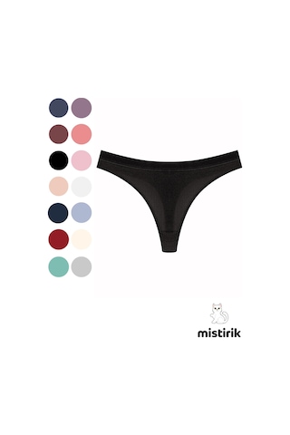 Mistirik Paulo Model Fitilli Esnek Kumaş String Tanga Siyah Renk Siyah