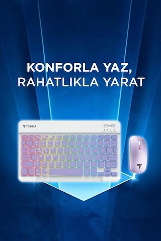 Torima TMK-09 Şarj Edilebilir RGB Işıklı Kablosuz Klavye Mouse Seti