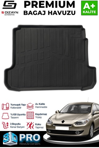 Drstunıng S-dizayn Renault Fluence 3d Pro Bagaj Havuzu 2009 Üzeri A+ Kalite