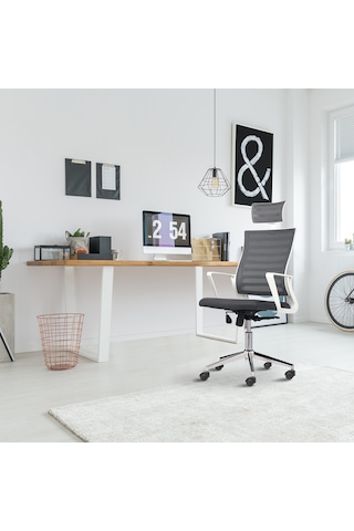 Asbir Mobilya Ceo Fileli Başlıklı Çalışma Koltuğu Ofis Sandalyesi