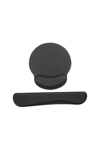 Hafızalı Köpük Klavye Bilek Dinlenme Mouse Pad Seti,siyah