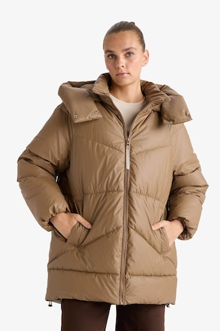 Defacto Relax Fit Kapüşonlu Fermuarlı Şişme Parka F2896ax25wnbn67 Kahve-bn67
