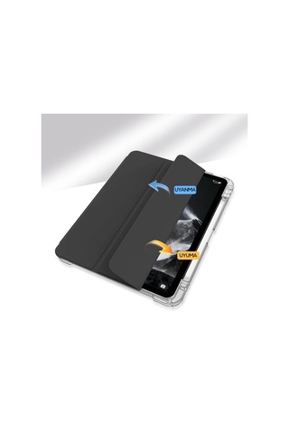 Apple     Uyumlu iPad Air 11 2025 M3 Kılıf Magnetik Ayrılabilen Airbagli Zore Sliding Tablet Kılıfı Kapaklı Kılıf