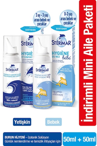 Sterimar Isotonic Yetişkin Burun Spreyi 50 ML + Isotonic Baby Burun Spreyi 50 ML