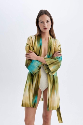 DeFacto Desenli Pamuklu Kimono-Fall in Love D0453AX24SMKH452 Haki