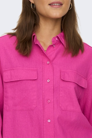 Only Kadın Cepli Keten Gömlek Oversize Fit Onlcaro - 15278795 001