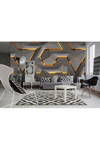3 Boyutlu Geometrik Desen Duvar Kağıdı (397103952)