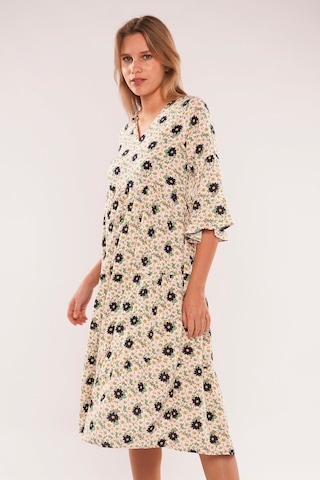 Gabria Kadın Gabria V Yaka Çiçek Desenli Elbise Pudra