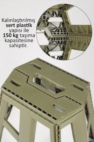 İronika Portatif Taşınabilir Katlanabilir Tank Tabure Kamp Piknik Balıkçı Plaj Taburesi Yeşil 2 Adet Yeşil