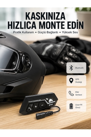 Motosiklet Sürüşleri İçin Bt22 Kask Bluetooth Kulaklık Mikrofonlu Yeni Nesil Najmaddin 10"