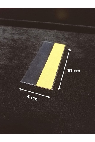 Cep Tipi Yapışkanlı Şeffaf Etiketlik 10x4cm U Tipi 50li Paket 50 Adet