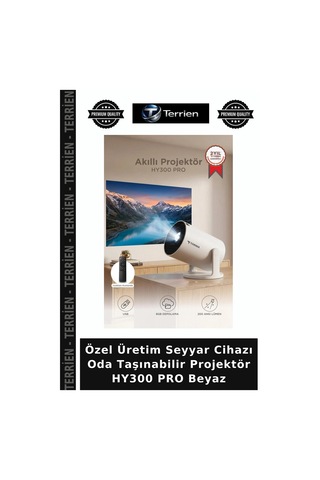 Özel Üretim Seyyar Cihazı Oda Taşınabilir Projektör Hy300 Pro Beyaz