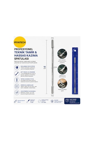 Paslanmaz Çelik Çift Taraflı Mini Spatula Ve Hassas Kazıyıcı Tamir Seti 18 Cm