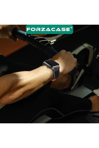Forzacase Apple Uyumlu Watch Se 3 44mm İle Trial Cırtlı Hasır Kumaş Kordon Kayış - Fc266