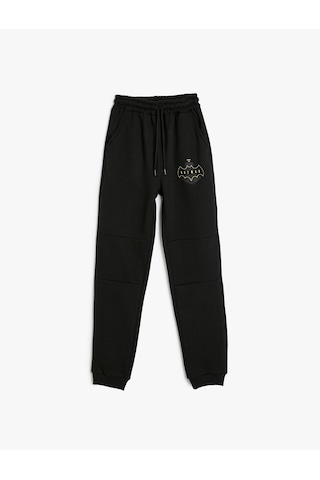 Koton Batman Jogger Eşofman Altı Lisanslı Beli Bağlamalı Siyah 5wkb40148tk Siyah
