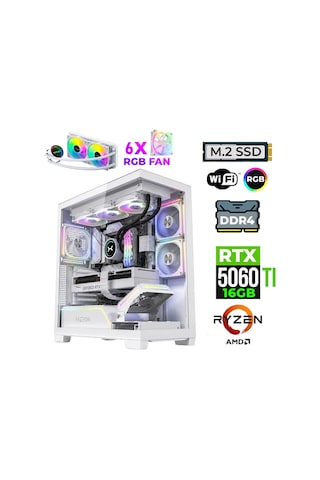 Xaser FADE X40 R7-5700X 32 GB 1 TB M.2 NVMe SSD 16 GB RTX5060Ti Free Dos Masaüstü Oyuncu Bilgisayarı