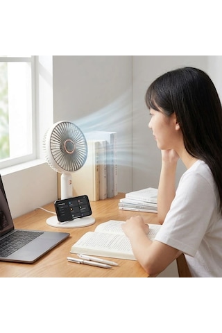 Buffer 3 Kademeli Masaüstü Fan - Telefon Tutuculu Standlı Taşınabilir Mini Fan Zb161