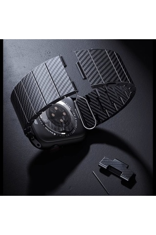 Apple Uyumlu Watch 38mm Zore Krd-90 600d Karbon Fiber Kordon