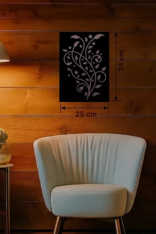 Sarmaşık Dalı Tasarım Ahşap Duvar Tablosu - 25x35 Cm Lazer Kesim Dekoratif Pano Renkli