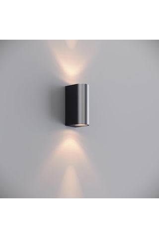 Lunara Led Duvar Apliği Ip65 Alüminyum Dış Mekan Bahçe Balkon Teras Cephe Aydınlatması Modern Antrasit 3000k Çok Renkli