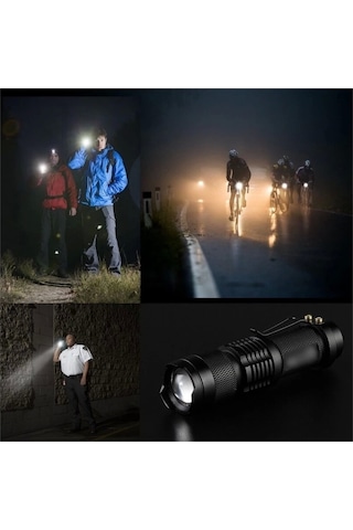 Km-87 Polis Tipi Zoomlu Şarjlı Metal Dağ Kamp Cep Feneri Cree Led 2300 Lumens