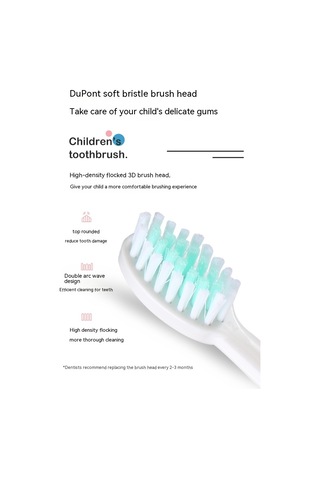 Eastmeeetwest--elektrikli Çocuk Diş Fırçasının Altı Fırça Başlığı Pembe