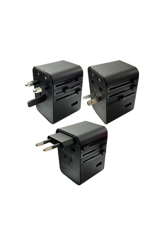 45w Şarj Cihazı Ve 2x Usb Ve 3x Type-c Girişli Universal Seyahat Adaptörü, Priz Dönüştürücü 200'den Fazla Ülke İle Uyumlu, Abd, İngiltere, Aus, Ab Çok Renkli