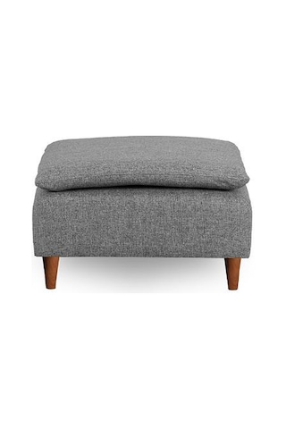 Lungo Puf 75 75 -gri Keten Açık Gri