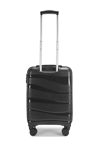 Wexta Wx-pp10 Dalgalı Siyah Kabin Boy Polipropılen Valiz Siyah