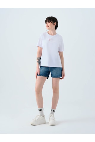 Loft Regular Fit Beyaz Kadın T-shirt Lf2038993 Beyaz