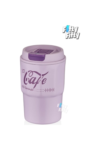 Vagonlife 2'li Çelik Termos-kahve Bardağı Seti 750ml Çift Kullanım Termos//450ml Mug Kahve Bardağı Pembe - Mor