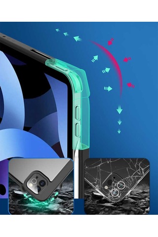 Apple Uyumlu iPad Pro 12.9 2018 3.nesil Kılıf Kalem Bölmeli Arkası Şeffaf Standlı Nt22 Nano Kalem