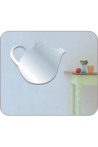 Sıa Aynalı Duvar Süsü (Sticker) Çaydanlık Şekilli