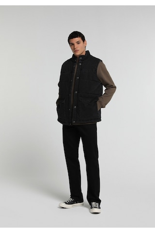 Colin's Colins Regular Fit Dik Yaka Çıtçıtlı Astarlı Erkek Black Denim Yelek Cl1082648 Q1.v1 Dn45136