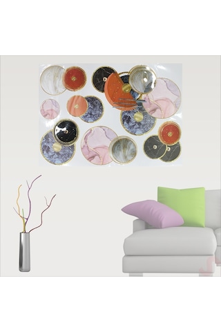 3 Boyutlu Dekoratif Duvar Sticker Seti, Renkli