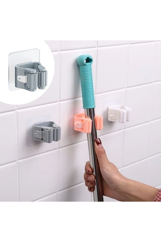 Buffer Tekli Duvara Yapışkanlı Mop Tutucu Aparat Sopa Askısı Diğer