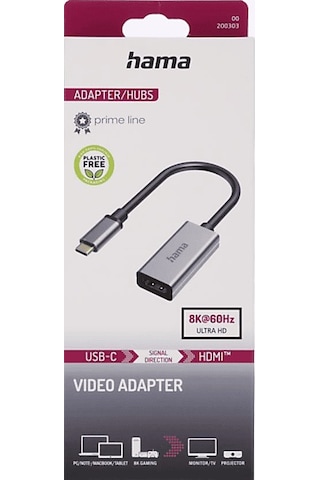 Hama Hm.200303 Usb-c Plug - Hdmı Socket Ultrahd 8k Video Adaptör Gri